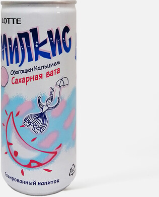 Напиток газированный Lotte Милкис Сахарная вата, 250 мл., жестяная банка