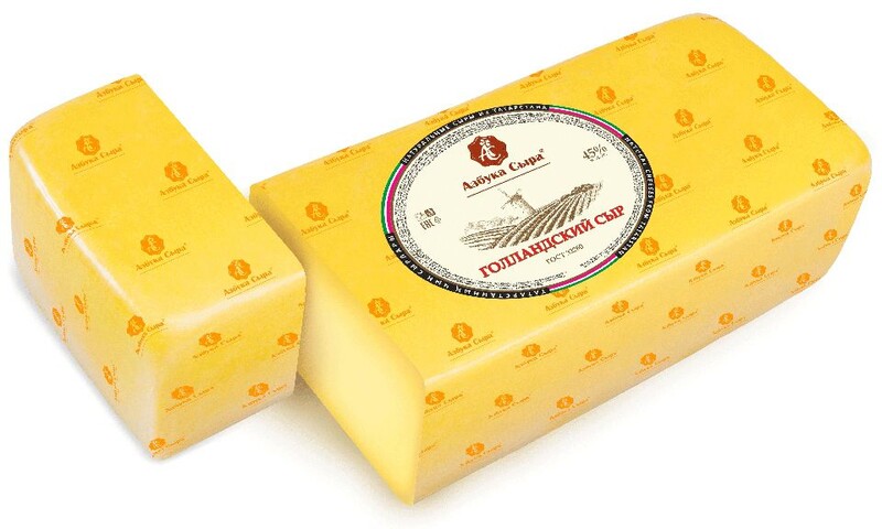 Сыр полутвердый «Азбука сыра» Голландский 45%, вес