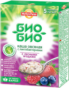 Каша овсяная Myllyn Paras Био-Био лесные ягоды и лактобактерии, 200 г