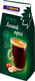 Кофе молотый ЛЕНТА натуральный жареный с ароматом лесного ореха, 150г