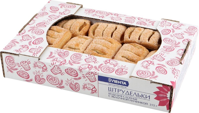 Изделие слоеное ЛЕНТА Штрудельки с яблочной начинкой 315г