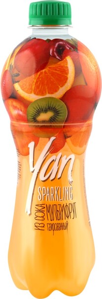 Напиток сокосодержащий YAN Sparkling мультифруктовый газ. ст. 0.47L