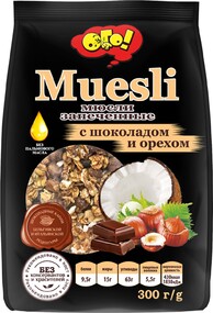 Мюсли ОГО! Запеченные с шоколадом и орехом Россия, 300 г