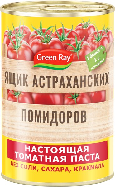 Паста томатная GREEN RAY Ящик Астраханских помидоров, 140г