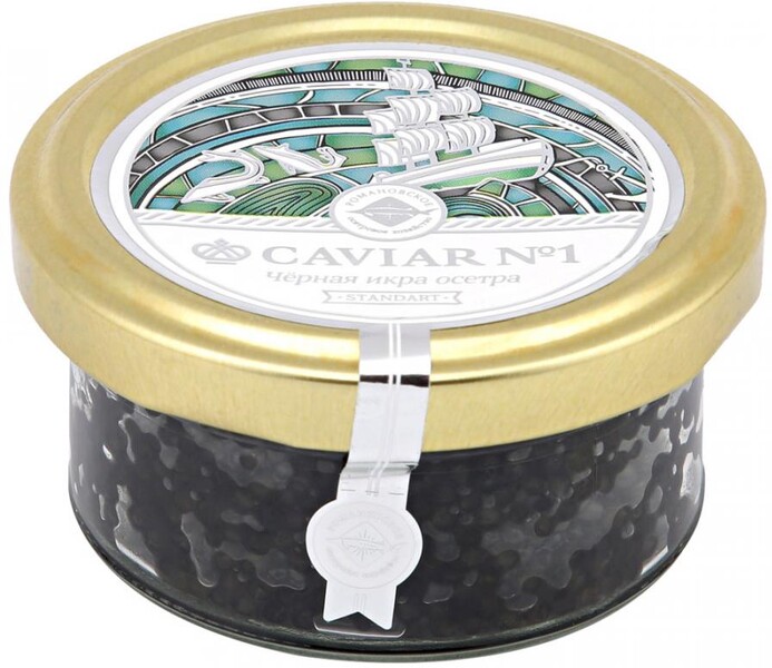 Икра осетровая Романовское осетровое хозяйств зернистая пастеризованная 50 г