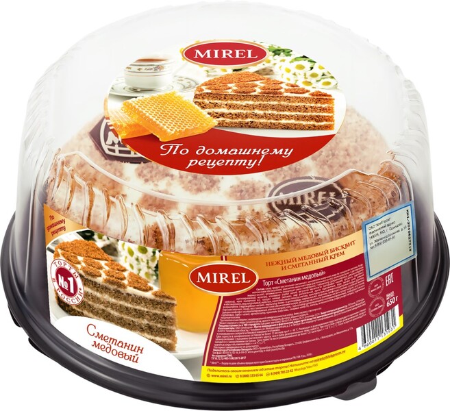 Торт Mirel Сметанин медовый 650г