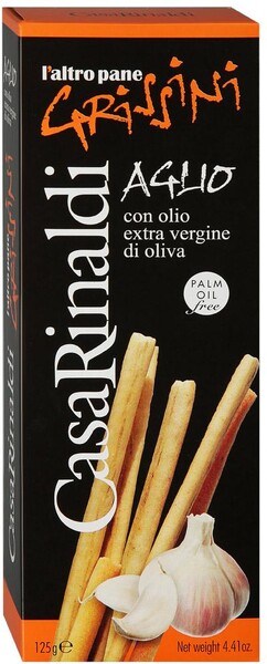 Хлебные палочки Сasa Rinaldi Гриссини с чесноком, 125 гр., картон