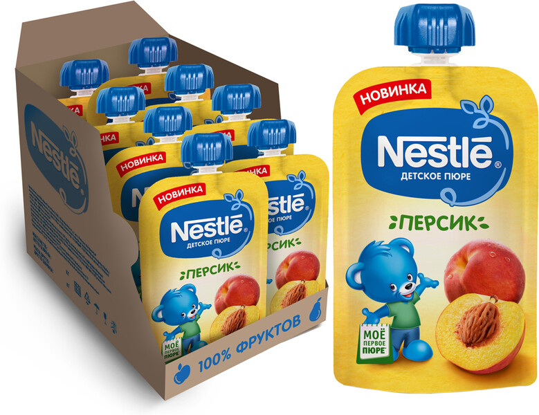 Пюре Nestle с персиком без сахара с 4 месяцев 90 г