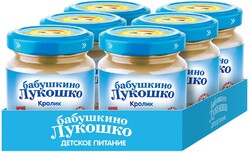Пюре Бабушкино Лукошко с кролик без сахара с 6 месяцев 100 г 6 штук