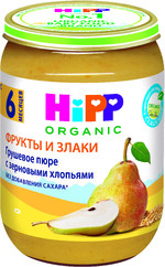 Пюре Hipp Organic с грушей и злаками без сахара с 6 месяцев 190 г
