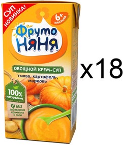 Крем-суп ФрутоНяня с тыквой картофелем и морковкой без сахара с 6 месяцев 200 мл