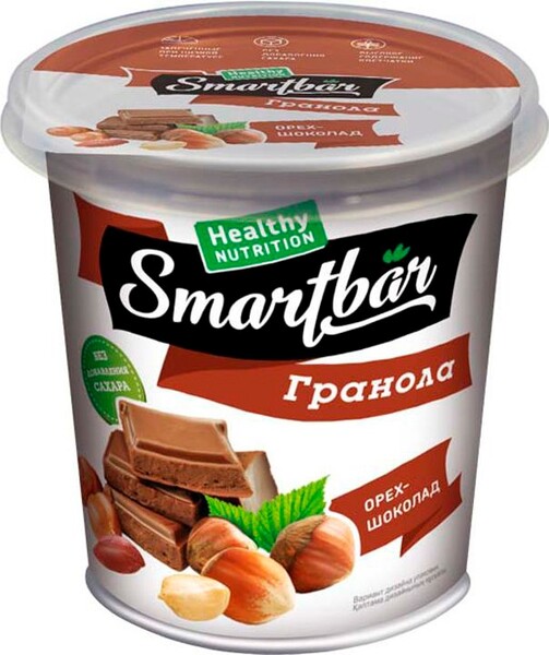 Готовый завтрак Smartbar «Гранола» орех и шоколад, 50 г