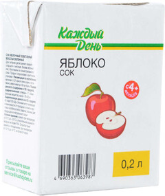 Сок «Каждый День» Яблоко с 4 мес, 200 мл