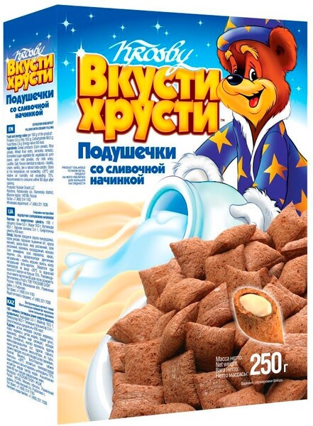 Подушечки Вкусти-Хрусти со сливочной начинкой 250г