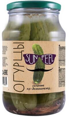 Огурцы SUNFEEL Солёные , 900 гр, стекло