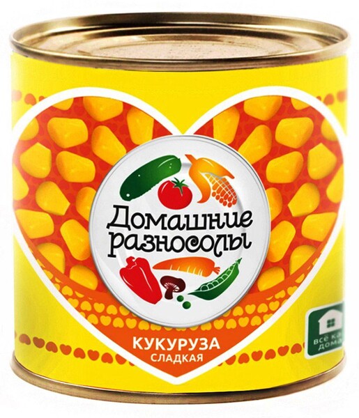 Кукуруза Домашние разносолы сладкая , 400 гр, ж/б