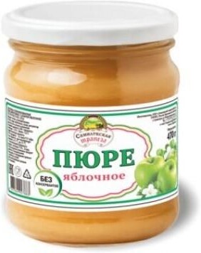 Пюре фруктовое яблочное Семилукская трапеза, 470 гр., стекло