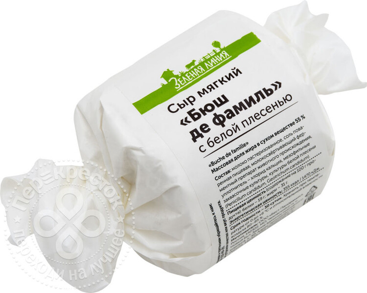 Сыр Маркет Зеленая линия Бюш де Фамиль с белой плесенью 55% 150г