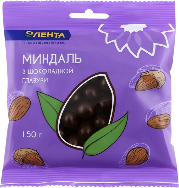 Миндаль ЛЕНТА в шоколадной глазури, 150г