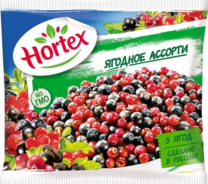 Ассорти Hortex ягодное, 400 гр, флоу-пак