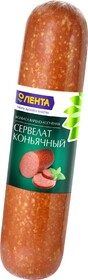 Колбаса копчено-вареная ЛЕНТА Сервелат Коньячный, весовая Россия