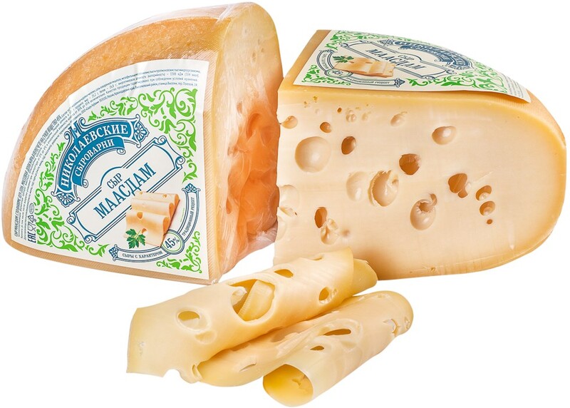 Сыр НИКОЛАЕВСКИЕ СЫРОВАРНИ Маасдам 45% без змж вес