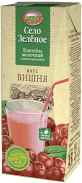Коктейль молочный «Село зеленое» вишня, 200 г