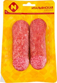 Колбаса Останкино Итальянская Салями сырокопченая нарезка, 150 г