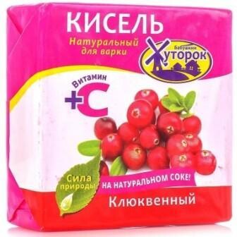 Кисель натуральный для варки,клюквенный 
