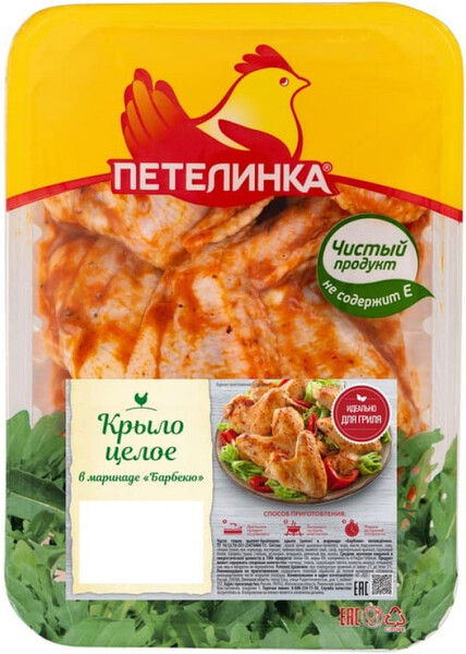 Крылья цыпленка-бройлера Петелинка в соусе барбекю охлажденные 600 г