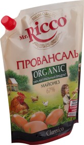 Майонез MR.RICCO Провансаль Organic 67%, 800мл Россия, 800 мл