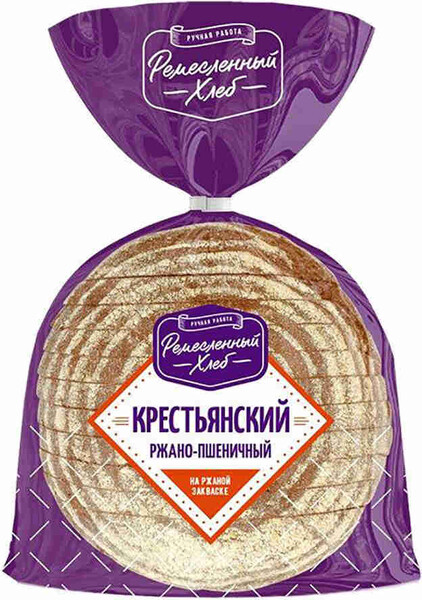 Хлеб Дарница Ремесленный Крестьянский ржано-пшеничный на ржаной закваске 400г нарезка