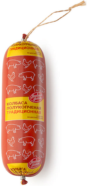Колбаса Первым Делом Традиционная полукопченая, 400 г