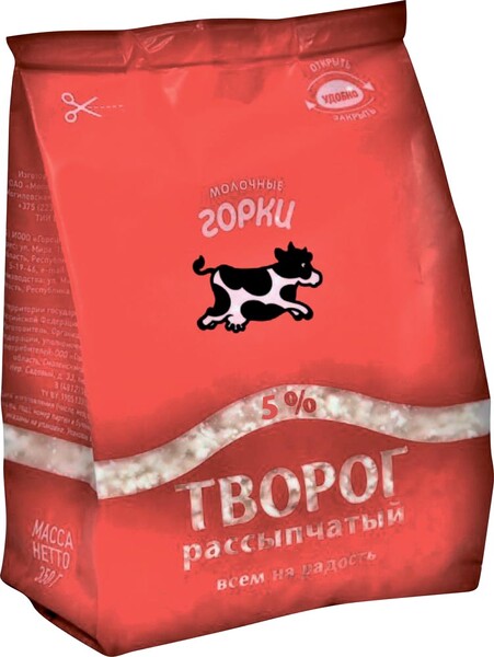 Творог Молочные горки рассыпчатый 5%, 350 г