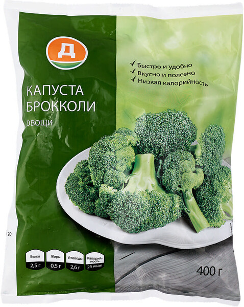 Капуста брокколи Круглое лето замороженная, 400 г