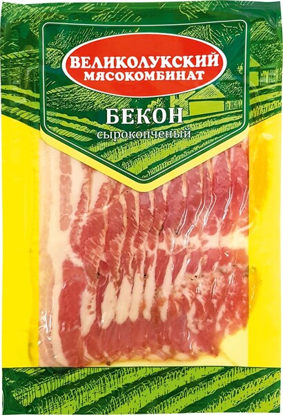 Бекон Великолукский МК сырокопченый в нарезке, 150 г