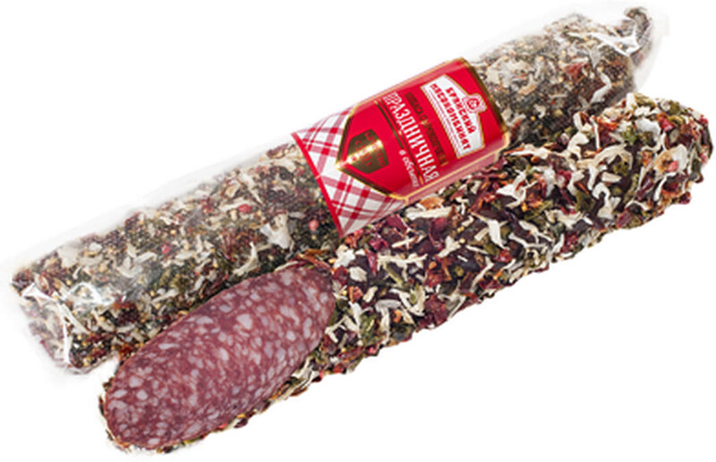 Колбаса Брянский МК Праздничная в обсыпке сырокопченая, 300 г