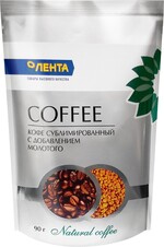 Кофе растворимый ЛЕНТА натур. сублимированный с добав. молотого м/у 90г