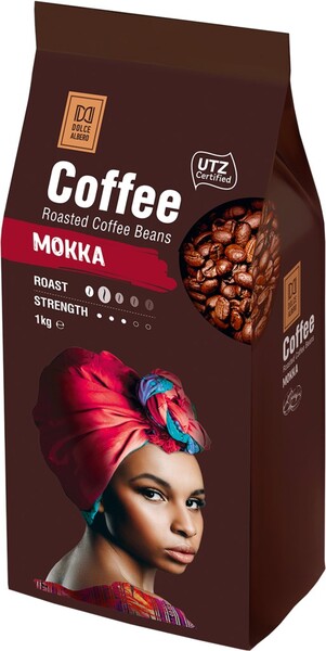 Кофе зерновой DOLCE ALBERO Mokka жареный, 1кг Нидерланды, 1000 г