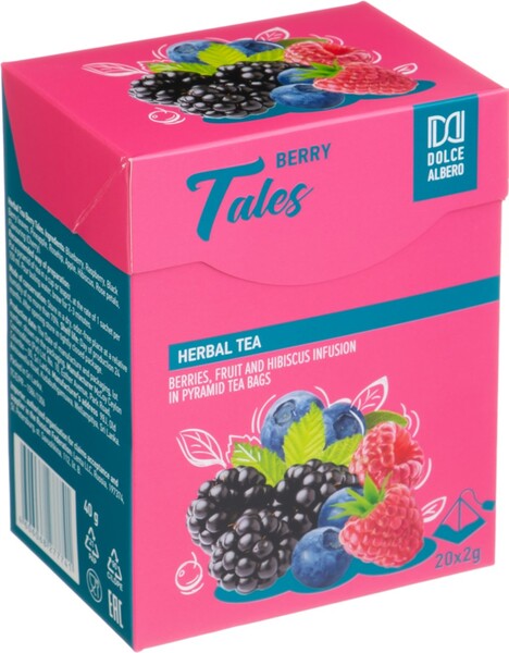 Напиток чайный DOLCE ALBERO С ягодами berry tale к/уп 20пир