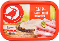 Сыр плавленый АШАН с ветчиной 50%, 400 г