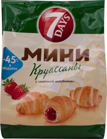 Мини круассаны 7DAYS С начинкой клубника 105г