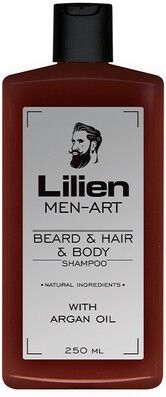 Из Чехии: Шампунь Lilien Men-art, для бороды, волос и тела, алоэ вера и пантенол, 250 мл