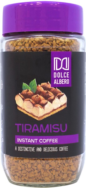 Кофе растворимый DOLCE ALBERO Tiramisu натуральный сублимированный, ст/б, 95г Россия, 95 г