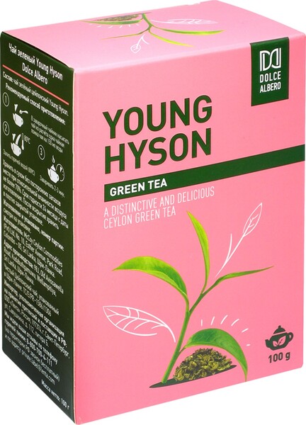 Чай зеленый DOLCE ALBERO Young Hyson, листовой, 100г Шри-Ланка, 100 г