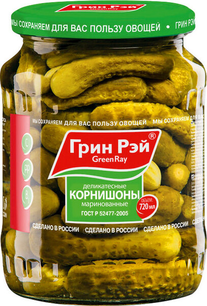Корнишоны Green Ray маринованные, 720 мл