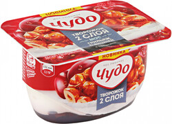 Десерт творожный Чудо Грильяж с вишней 4,5%100гр
