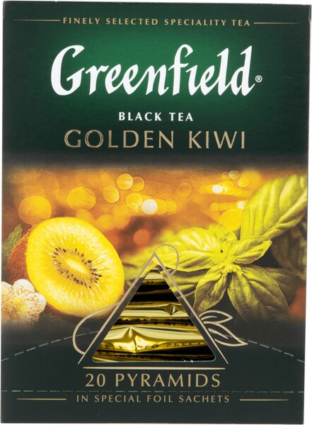 Чай Greenfield Golden Kiwi черный 20 пирамидок по 1.8 г