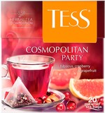 Чайный напиток Tess Cosmopolitan Party травяной с клюквой и грейпфрутом в пирамидках, 20х2 г