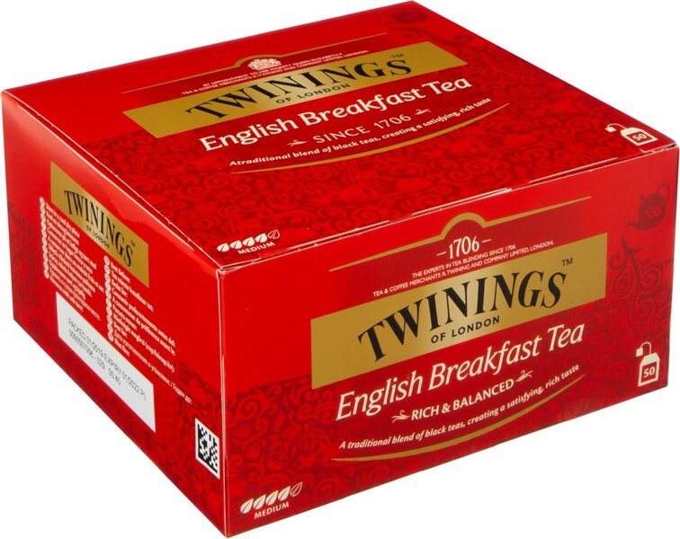 Чай Twinings English Breakfast Tea черный 50 пакетиков